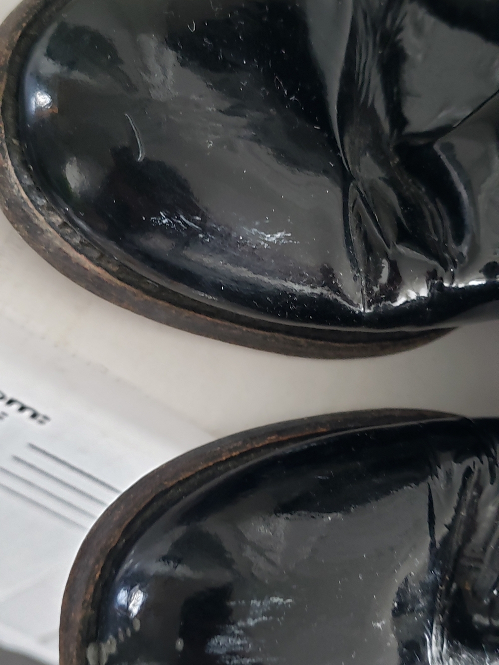 Chanel Patent Leather Knee-High Boots with Embossed Logo - Picture 13 of 14